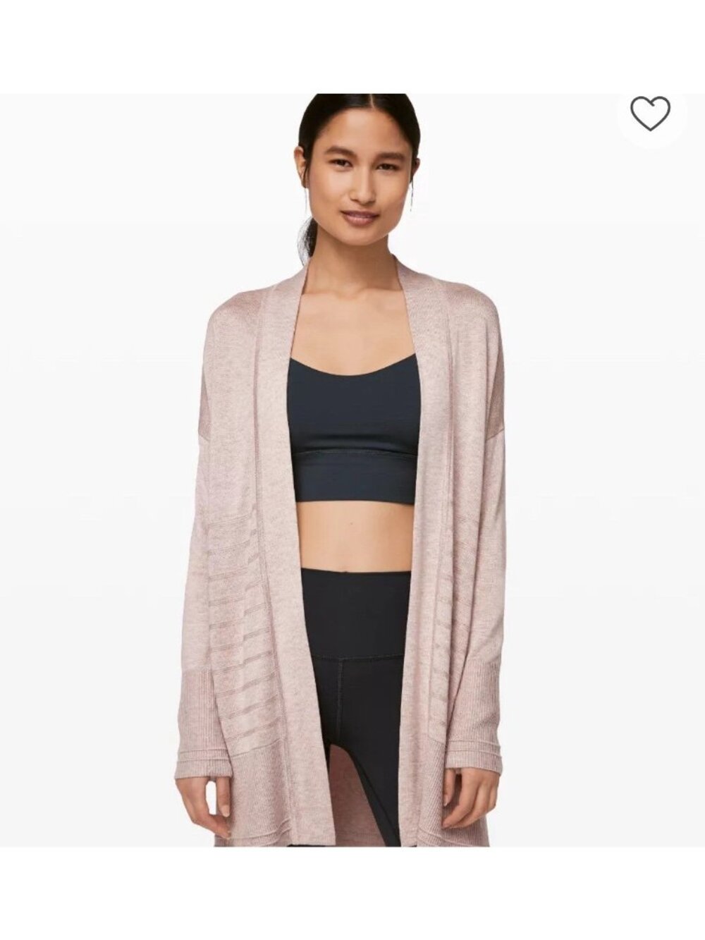 Lululemon  cashmere Graceful Embrace Wrap Sweater 8 See Measurements Pink Blush